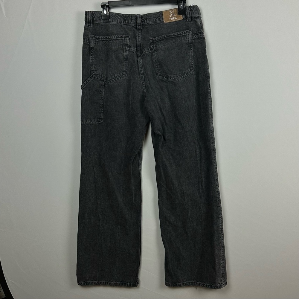 WE THE FREE Tinsley Baggy Mid Rise Straight leg black denim jeans - size 31 - Picture 9 of 9